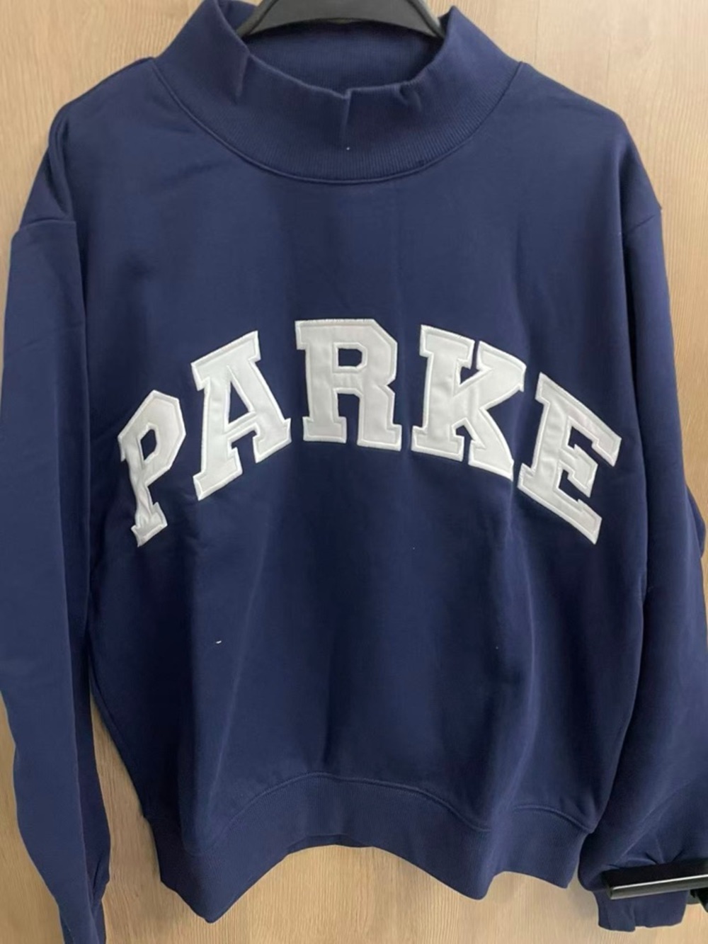 PARKE Navy Appliqué Logo Sweatshirt